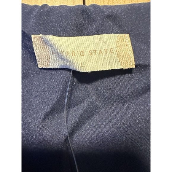 Anthropologie Altar’d State Women Navy Austen Floral Satin Dress Size Large NWT - Picture 5 of 7